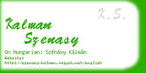 kalman szenasy business card