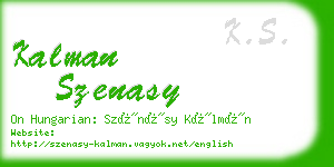 kalman szenasy business card